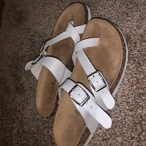 White sandals